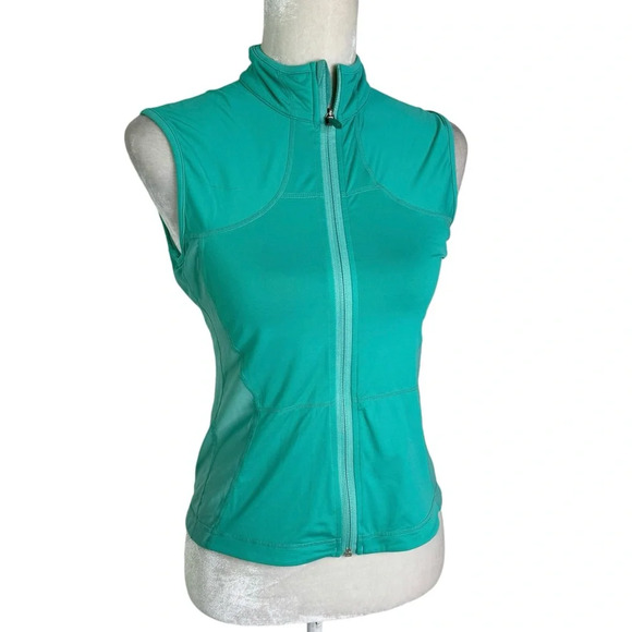 Lululemon Lightweight Mesh Sides Back Zip Pockets Athletic Vest Green Size 6 - Picture 9 of 9